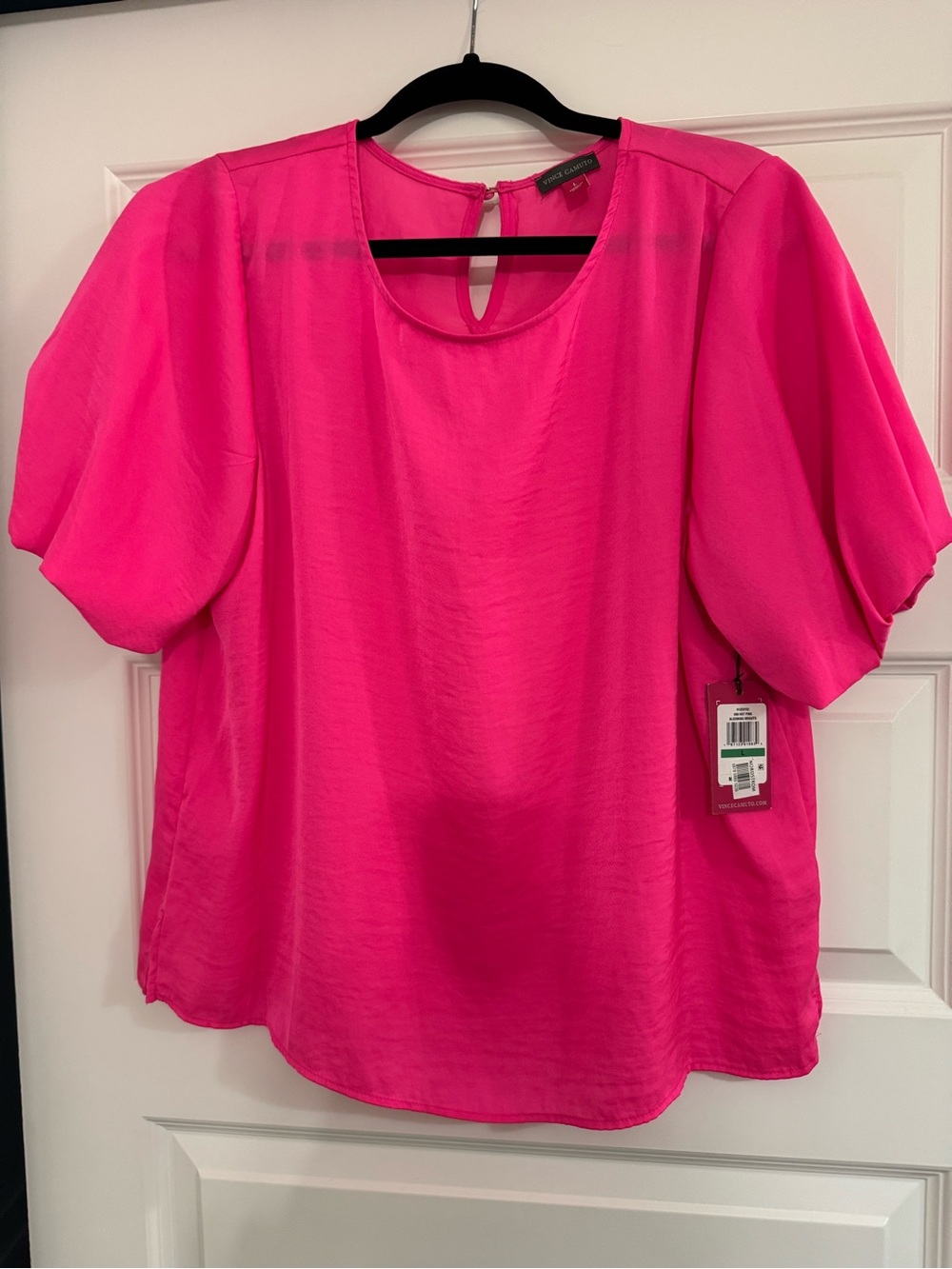 Worthington Pink Puff-Sleeve Blouse